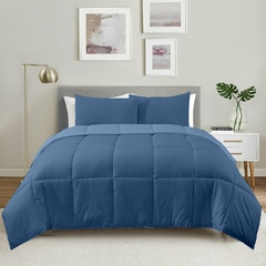 Acolchado Simil Plumon Reversible 2 Plazas Kavanagh Color Azul
