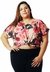 BLUSA PLUS SIZE COM RENDA - FLORAIS