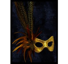 Antifaz Veneciano con Plumas de Faisán Dorado - comprar online