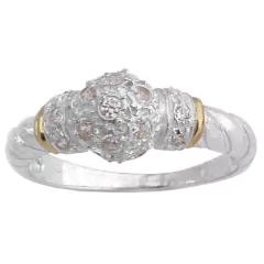 Anillo Plata y Oro Bola de Fuego Cod. 3592