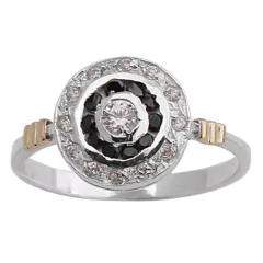 Anillo Plata y Oro, Ojo de Perdíz Cod. 3708