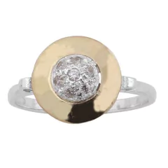 Anillo Plata y Oro BV COD. 3840