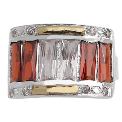 Anillos Plata y Oro, Baguettes Cod. 4018