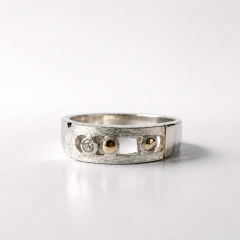 ANILLO PLATA 925 Y ORO COD. 4589