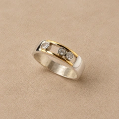 ANILLO PLATA 925 Y ORO COD. 4589B