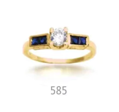 Anillo de Oro 18kts con Zirconias cod 585