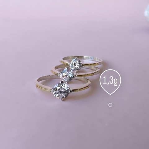 Anillo solitario de plata 925 COD. 4385