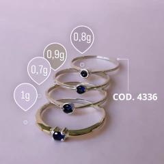 Anillo solitario de plata 925 COD 4336