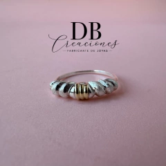 ANILLO PLATA Y ORO COD. 634