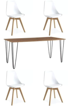Juego De Comedor Nordico - Tulip - Mesa 120 X 80 + 4 Sillas