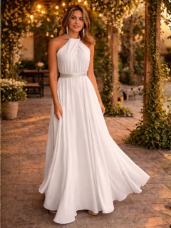 Vestido detalhe strass gola e faixa. Vl862 - comprar online