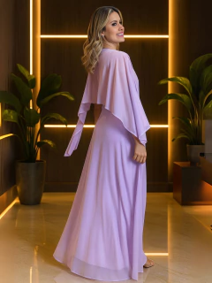 Vestido longo com echarpe Terracota Vl922 na internet