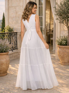 Vestido longo em tule saia camadas VL929 - Mila Rio