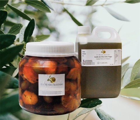 Combo 1 Litro Oliva Extra Virgen + Aceitunas Marinadas x 1kg - comprar online