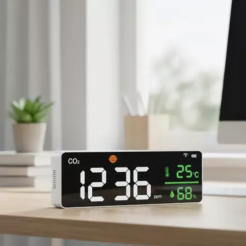 Sensor Digital EXO Medidor de CO₂, Temperatura y Humedad – Pantalla LCD – Control ambiental - comprar online