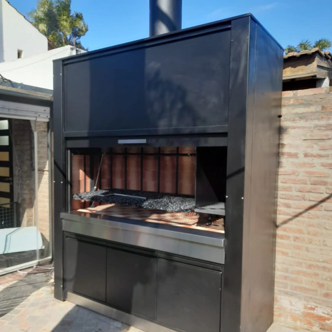 Frente de parrilla Antióxido Negro con estructura - comprar online