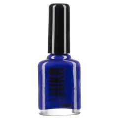 Esmalte tradicional Juka tono 49 Dark blue, color azul profundo intenso, envasado en frasco de 12ml.