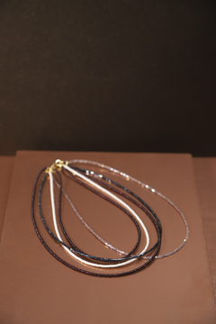 Art. 2409 Collar 5 vueltas de cristales JACKIE. Producto PREMIUM, gold color vinor. - (copia) - (copia) - (copia) en internet