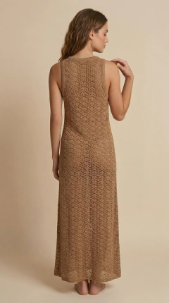 Vestido largo tejido cafe on internet