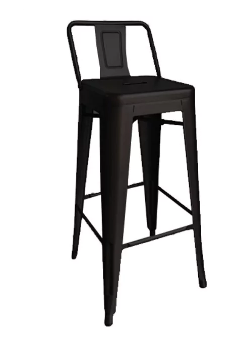 BANQUETA INDUSTRIAL ALTA CON RESPALDO