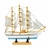 Imagem do Miniatura Barco Navio Veleiro Madeira Base Azul 21x4x21cm B