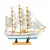 Imagem do Miniatura Barco Navio Veleiro Madeira Base Azul 21x4x21cm B