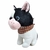 Cachorro Pelúcia Preto/Branco Com 26 Cm Altura Lavável