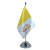 Bandeira Mesa Dupla Face Vaticano Com Mastro De 29 Cm (14x20cm) - comprar online