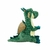 Dragão Pelúcia Sentado Verde Olhos Amarelos 23cm Altura