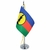 Mini Bandeira De Mesa Do Nova Caledônia Poliéster 15 Cm (mastro)