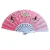 Leque De Mão Compacto Florido Para Todas Ocasiões - Rosa 02