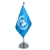Bandeira Mesa Dupla Face ONU Mastro 29 Cm Alt
