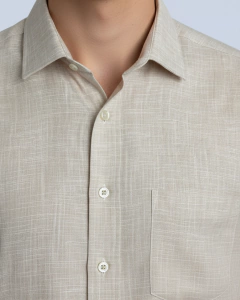 CAMISA MANGA LONGA VERCHAMBRAY (AREIA) na internet