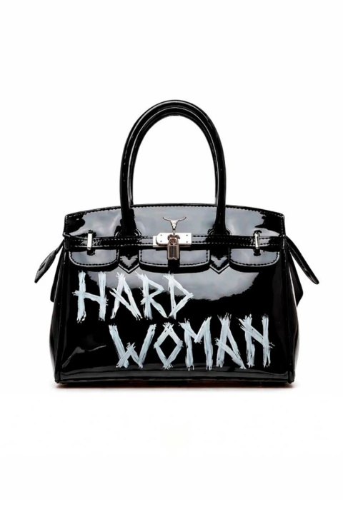 Hard Woman | Bolsa Média | Couro Bovino Envernizado Preto | FRANCUIR