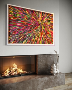 Aureo – Cuadro en lápices reutilizados (78 × 53 cm) - Mora Veron