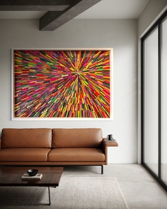 Imagen de Aureo – Cuadro en lápices reutilizados (78 × 53 cm)