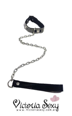 Bondage Collar con correa y tachas art- 1348