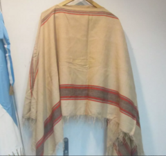 Antiguo Poncho Criollo Liviano Fina Trama Guarda Unico 1950