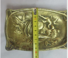 lady art noveau beautiful collectible 1890 bronze ashtray or soap dish - comprar online