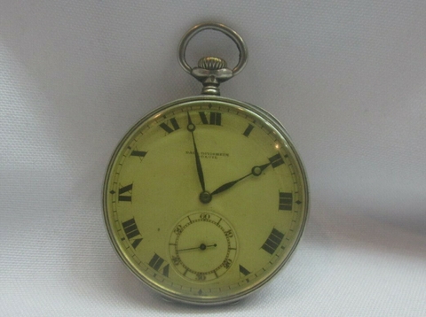 RELOJ DE BOLSILLO PAUL DITISHEIM SOLVIL MOVIMIENTO ALTO ABIERTO PLATA 0,925