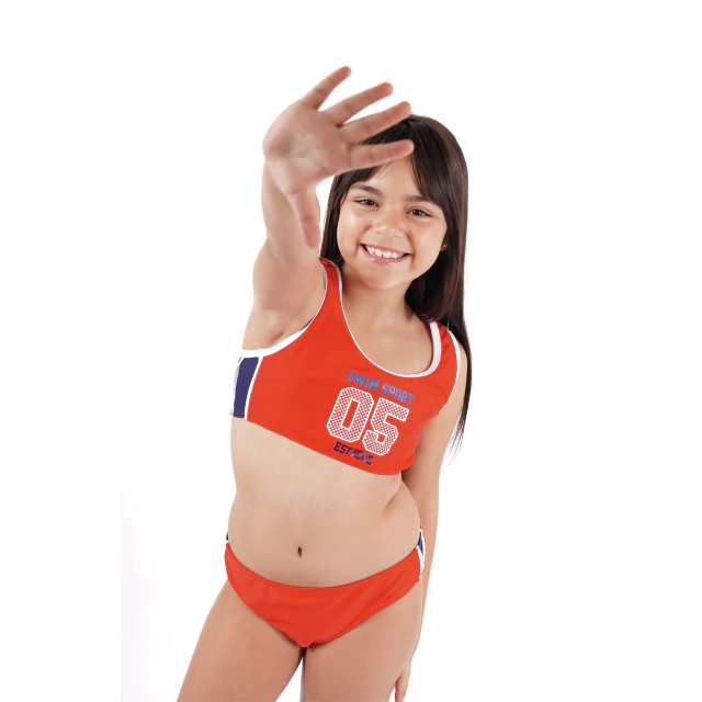 Bikini Roja + Short + Gorro Swim Sport — imagen 7