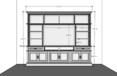 Modular Modena 260 cm - TV LCD - comprar online