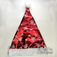 Gorro de Papa Noel Rojo Metalizado