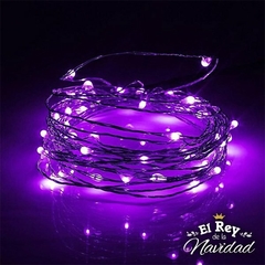 Alambre Mini Led Violeta 3mt a PILAS INCLUIDAS