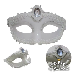 Antifaz Premium Blanco con strass - comprar online