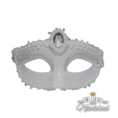 Antifaz Premium Blanco con strass