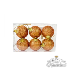 Set x 6 Globos Glitter 4cm Cobre