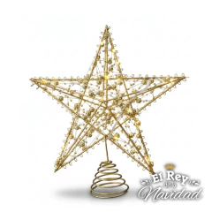 Puntal súper lujo Estrella Dorada con Luz 25cm en internet