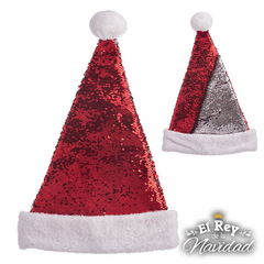 Imagen de Gorro LUJO de Papa Noel con Lentejuelas Bicolor
