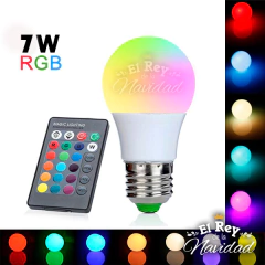 Lampara Luz Led Rgb 16 Colores Control Remoto Foco 5w